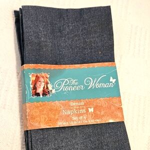The Pioneer Woman Set of 4 Denim Napkins 18" x 18" Square